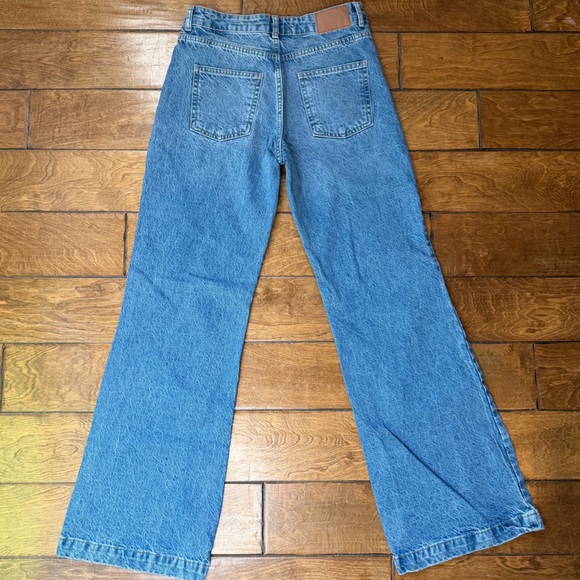 Zara High Rise Wide Leg Jeans Medium Wash Straight Baggy Denim Size 4 - Picture 4 of 6